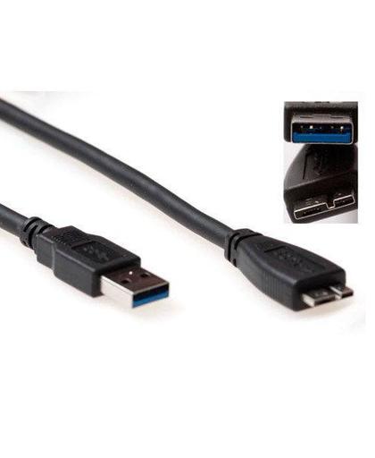 ACT 0.5m USB 3.0 0.5m USB A Micro-USB A Mannelijk Mannelijk Zwart USB-kabel