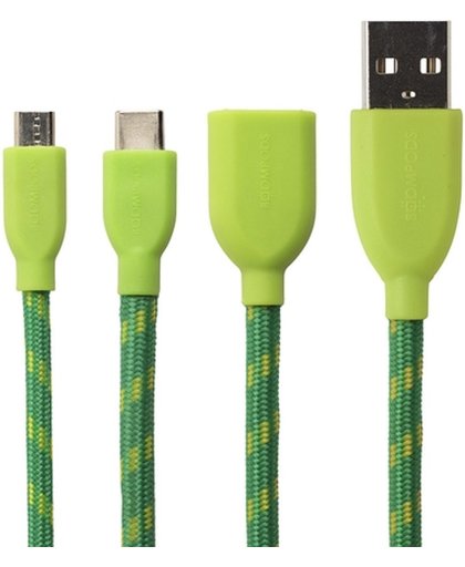 Boompods DUSBCGRN 1m USB C USB A Mannelijk Mannelijk Groen USB-kabel
