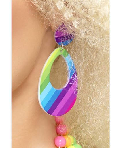 Teardrop Earrings Druppel Clip-on Oorbellen Regenboog kleuren