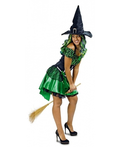 Halloween Groene heksenjurk voor dames 36/38