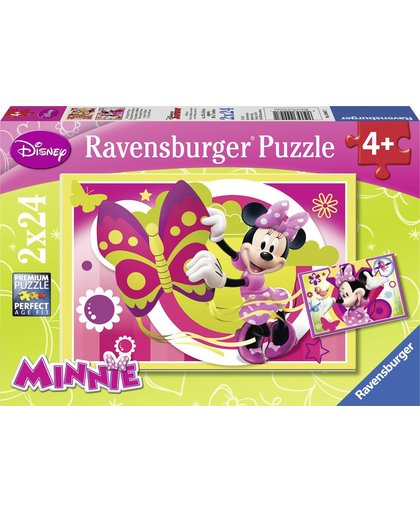 Ravensburger Disney Minnie Mouse. Een dag met Minnie- Twee puzzels van 24 stukjes - kinderpuzzel