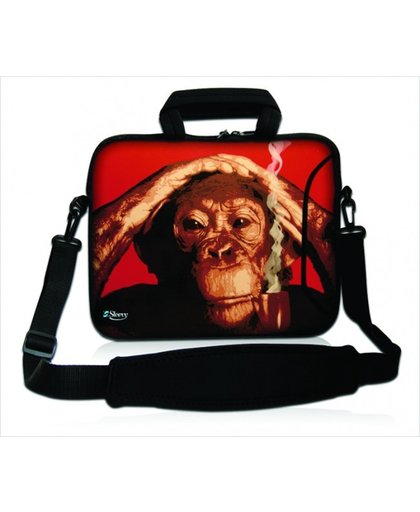 Sleevy 17,3  laptoptas rokende chimpansee