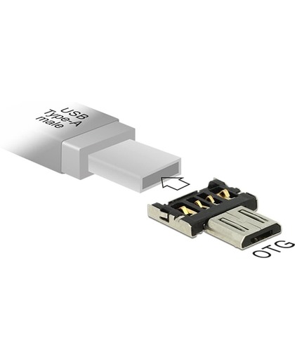DeLOCK OTG USB Micro-B/USB-A USB Micro-B USB-A Zwart, Zilver kabeladapter/verloopstukje