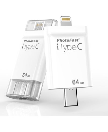Photofast iTypeC 64GB USB 3.0 (3.1 Gen 1) USB-Type-A-aansluiting USB Type-C-connector Wit USB flash drive