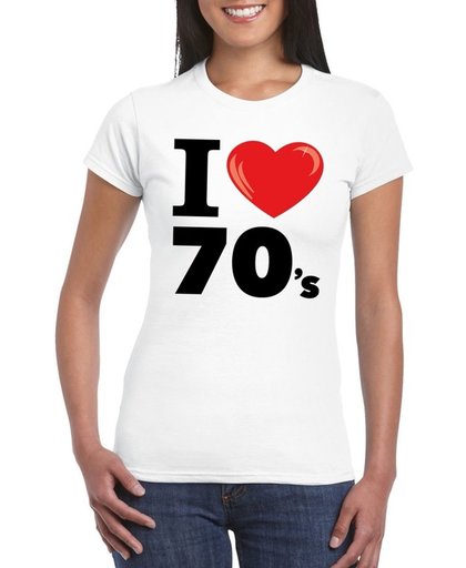 I love 70's t-shirt wit dames - seventies kleding XL
