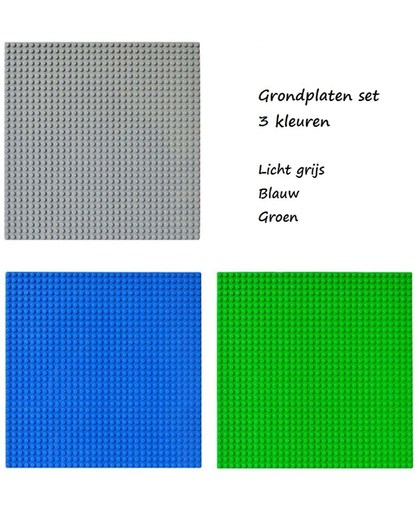Grondplaten 32x32 noppen - Set van 3 stuks - Bouwplaat - Past op Lego