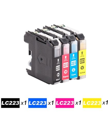 Compatible voor Brother LC223 - Inktcartridge / Zwart / Cyaan / Magenta / Geel / Hoge Capaciteit / 4-Pack