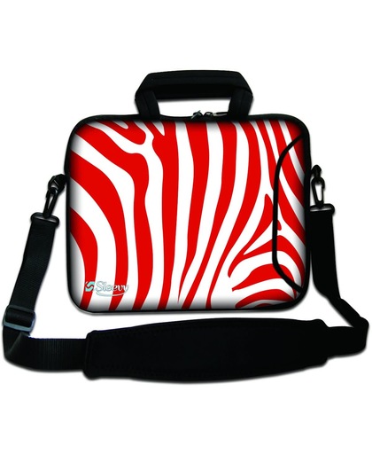 Sleevy 17,3" laptoptas rode zebraprint