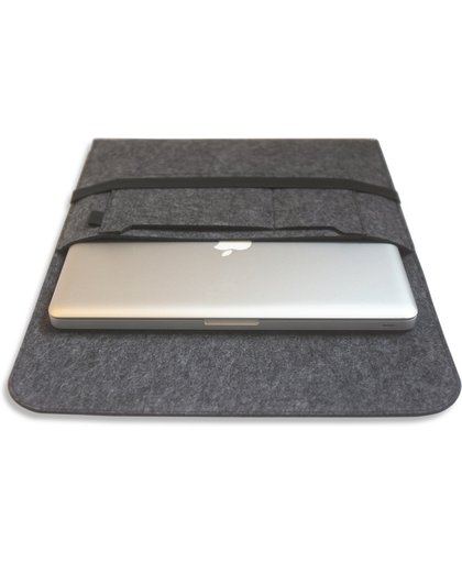 Vilten Laptop Sleeve Map Donkergrijs | Dække Covers