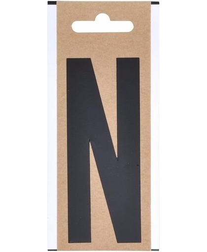 Bootnaam sticker letter N zwart 10 cm
