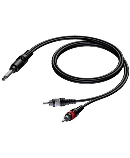Procab CAB715 6,35mm Jack mono - Tulp stereo 2RCA kabel - 1,5 meter