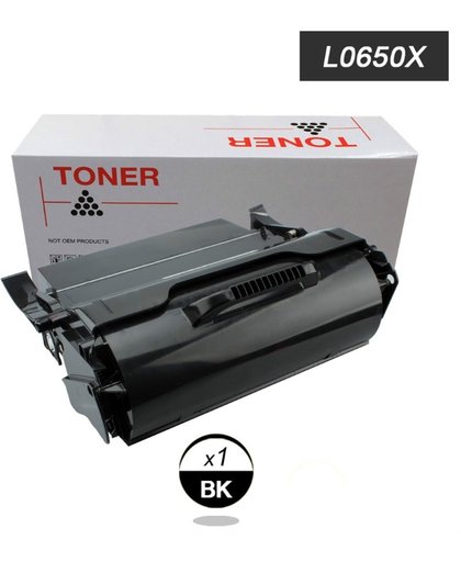 1x LEXMARK T650 Hoge opbrengst Zwart Compatible LaserJet Toner Cartridge