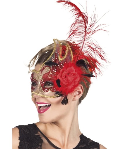 12 stuks: Masker Venetie - cigno - rood