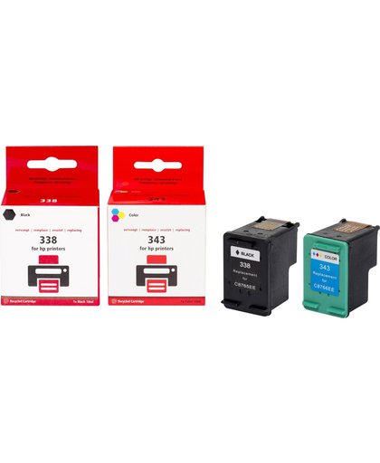 Huismerk HP 338/343 inktcartridges 4-Kleuren