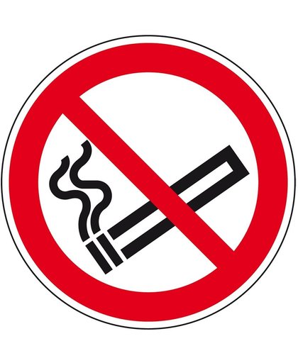 Verbodssticker 'Roken verboden', ISO 7010, Ø 200 mm