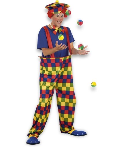 6 stuks: Volwassenenkostuum Clown Bonbon - Medium-Large