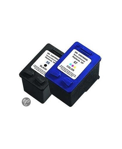 Merkloos   Inktcartridge / Alternatief voor de HP 56 / 57 XL inktcartridge