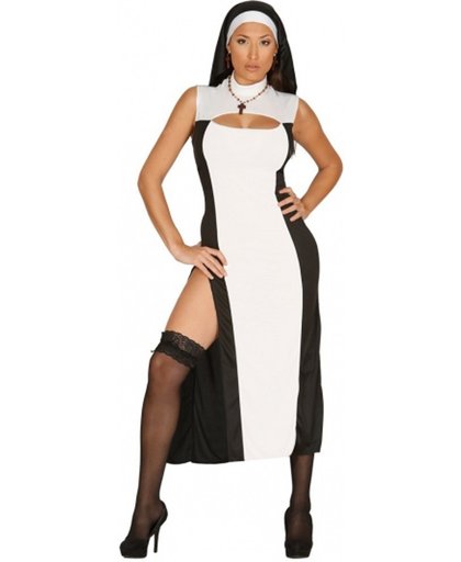 Nonnen kostuum voor dames - zwart/wit - religieuze verkleedkleding