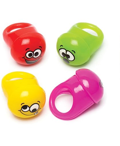Knipperende ringen met grappige gezichten - Een leuk speeltje voor uitdeelzakjes voor kinderen (4 stuks per verpakking)