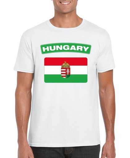 Hongarije t-shirt met Hongaarse vlag wit heren 2XL