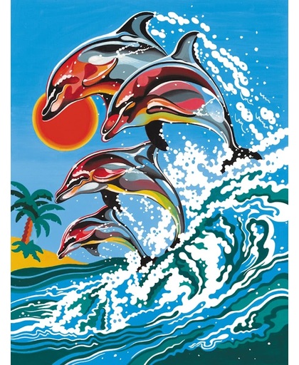 Schilderen op nummer - dolphins