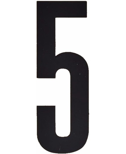 Cijfer sticker 5 zwart 10 cm - klikocijfers / losse plakcijfers