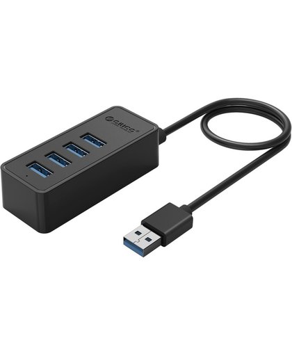 Orico - USB3.0 Hub met 4 USB3.0 type-A poorten   5Gbps   100CM Datakabel   OTG-Functie - voor Windows, Linux en Mac OS - Zwart