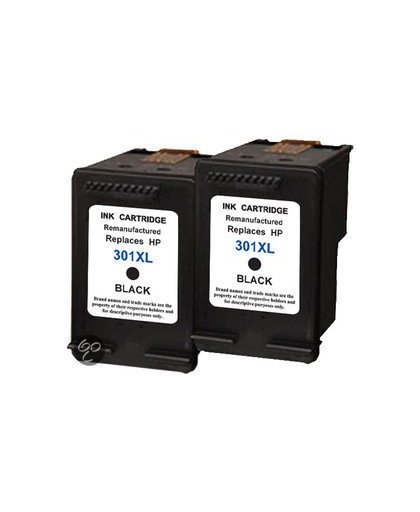 Merkloos - Inktcartridge / Alternatief voor de HP 301 XL inktcartridge CH561EE zwart 20 ml 2 stuks Cartridge
