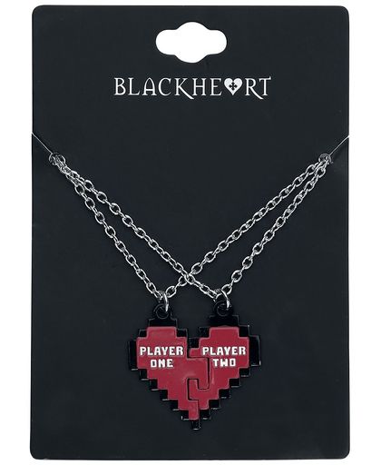 Blackheart Player Halsketting zwart-rood