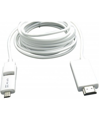 Dolphix MHL kabel USB Micro naar HDMI (5-pins + 11-pins) - 3 meter