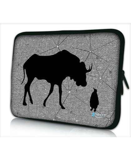Laptophoes 17,3 inch grappig buffel pinguin - Sleevy