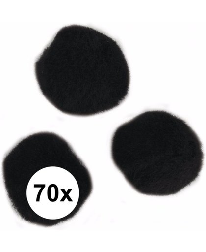 70x knutsel pompons 7 mm zwart