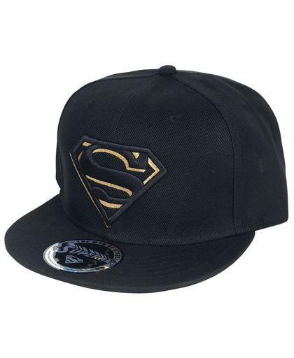 Superman Black/Gold Logo Snapback cap zwart