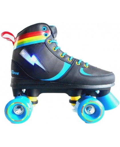 Move Rolschaatsen Quad Rainbow Junior Zwart Maat 35/36