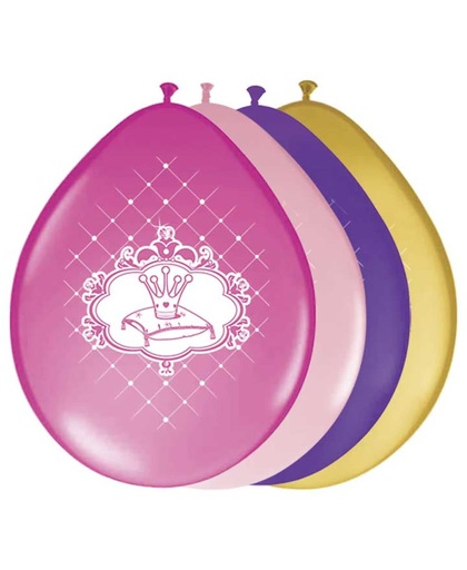 Ballonnen Prinsessen kroontje - 6 stuks