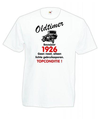 Mijncadeautje heren leeftijd T-shirt wit maat M - Oldtimer Bouwjaar (geboortejaar) 1926