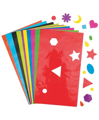 Stickers in meetkundige vormen voor kinderen om kaarten, collages en knutselwerkjes mee te versieren – prachtig leermateriaal (350 stuks per verpakking)
