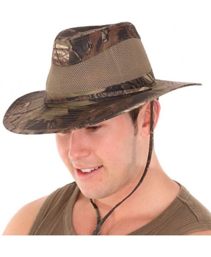 Camouflage fedora hoed voor heren 59 cm
