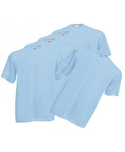 Mijncadeautje Fruit of the Loom Heren T-shirt blauw maat XL (onbedrukt - 5 stuks)
