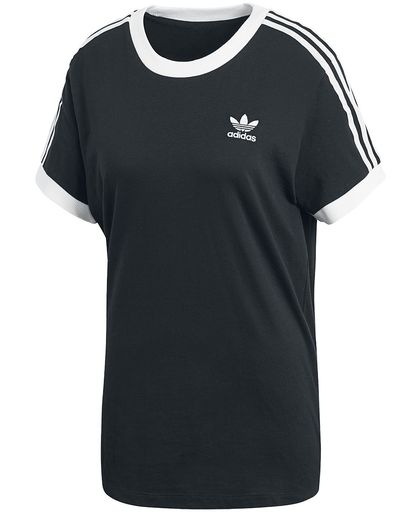 Adidas 3 Stripes Tee Girls shirt zwart-wit