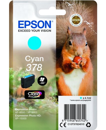 Epson C13T37824010 inktcartridge Cyaan 4,1 ml 360 pagina's