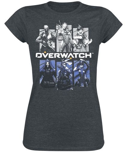 Overwatch Bring Your Friends Girls shirt donkergrijs gemêleerd