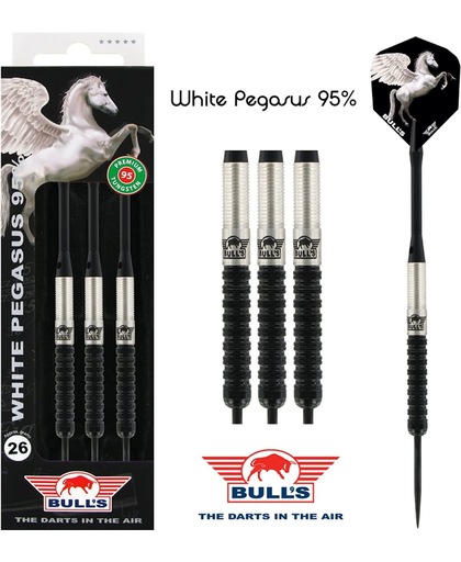 BULL'S White Pegasus Dartpijlen 95% Tungsten - 24 gram