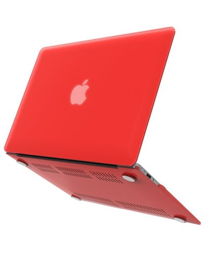 Hardcover Case Voor Apple Macbook Air 11 Inch 2016/2017 (Retina/Touchbar) - Rubber Crystal Hardshell Hard Case Cover Hoes - Laptop Sleeve - Rood