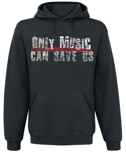 Only Music Can Save Us Trui met capuchon zwart