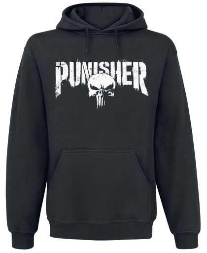 The Punisher Sprayed Skull Logo Trui met capuchon zwart