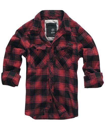 Brandit Checkshirt Overhemd rood-zwart