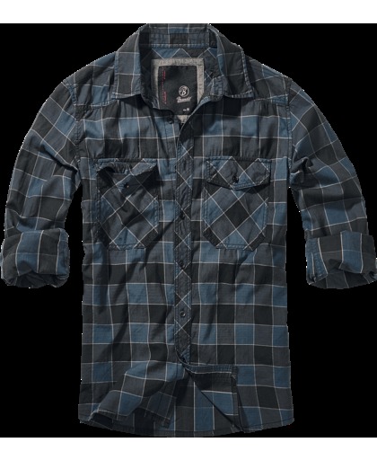 Brandit Checkshirt Overhemd blauw-grijs-zwart