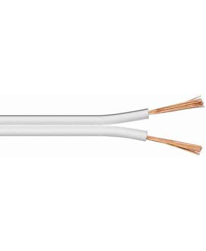 Transmedia Luidspreker kabel 2x 0,75 mm / wit (koper) - 10 meter