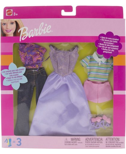 Barbie kleding - 3 outfits + schoenen